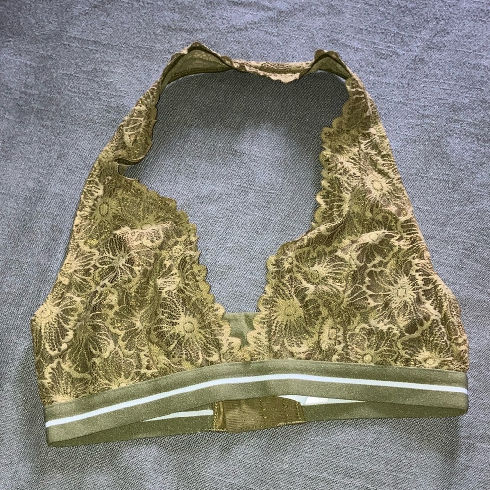 Green Lace halter Bralette